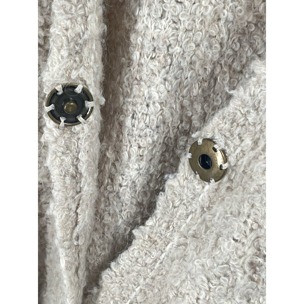 Free People Boucle Cadi Sweater Alpaca Grandpa Cardigan Grunge Boho Sz M Pockets - Picture 5 of 8